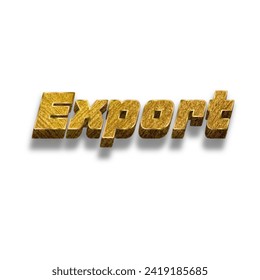 3D Export text in gold effect