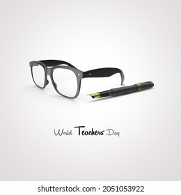 3d Eye glass and 3d pen is  mean World Teacher's Day. - Powered by Shutterstock