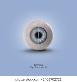 3d eye represent National Eye Care Month, 3d illustration. - Powered by Shutterstock