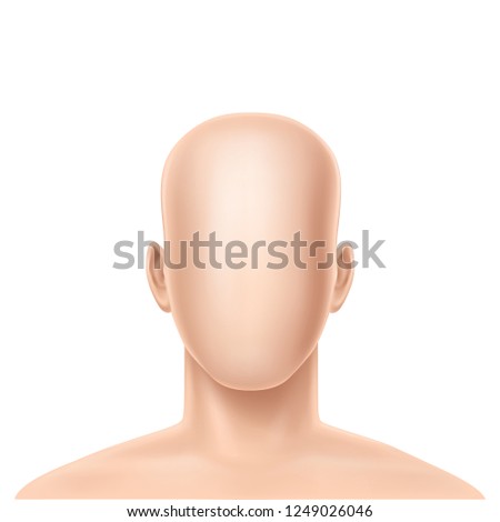  3d faceless human model, blank dummy, part of male or female body isolated on background. Mockup with man or woman head without face to create own avatar or profile with unique appearance