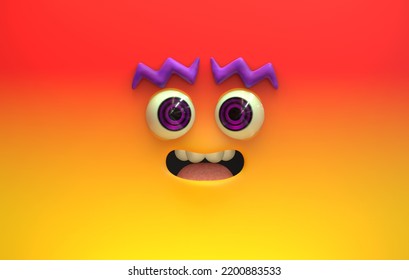 3D Faces render emote image happy amused joy