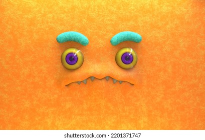3D Faces render emote image monster upset angry 