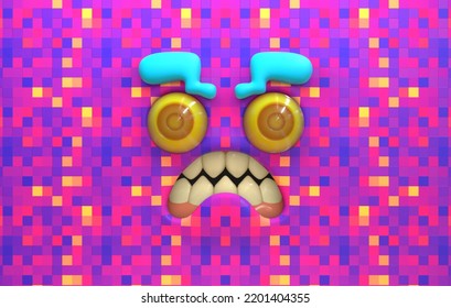 3d Faces Render Emote Image Angry Stock Illustration 2201404355 ...