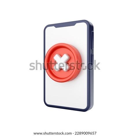 3d failed connection smartphone icon illustration render