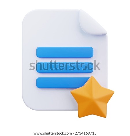 3D Favorite File Document Bookmark Icon	