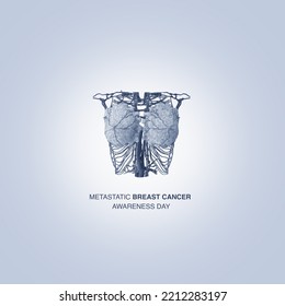 3d Female Anatomy Breast Represent Metastatic Breast Cancer Awareness Day. 3d Illsutration.