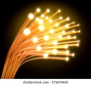 3D. Fiber Optic, Cable, Technology.