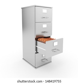 3d file cabinet on white background