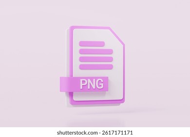 3d file folder document PNG icon. minimal word PNG sheet presentation document icon. document form. business work company icon concept. archive presentation file type concept. PNG format. 3d render.
