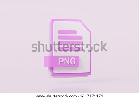 3d file folder document PNG icon. minimal word PNG sheet presentation document icon. document form. business work company icon concept. archive presentation file type concept. PNG format. 3d render.