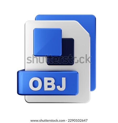 3d file obj format icon illustration