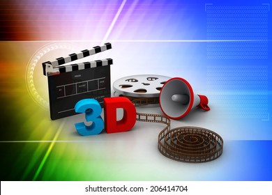 3d film strips with megaphone