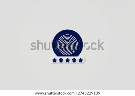 3d fingerprint passcode icon. secure login concept. minimal cartoon biometric access security for login screens. isolated on white transparent background. 3d render.