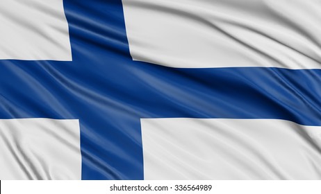 3D Finnish flag with fabric surface texture