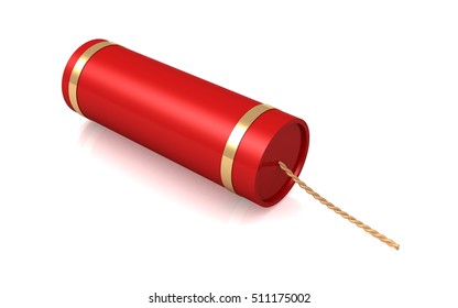  3D Fire Cracker On White Background