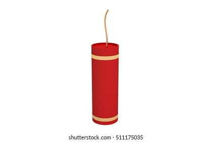  3D Fire Cracker On White Background