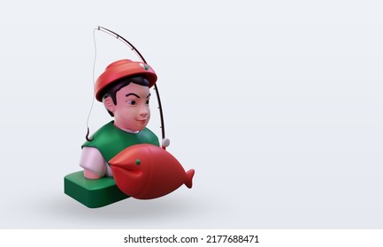 3d Fisherman Madagascar Flag Rendering Left View