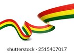 3d Flag Of Bolivia 3d Shiny Waving Bolivia Ribbon Flag On White Background 3d Illustration