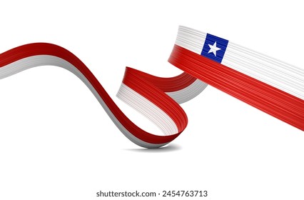 3d Flag Of Chile 3d Wavy Shiny Chile Ribbon Flag Isolated On White Background 3d Illustration - Powered by Shutterstock