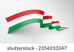 3d Flag Of Hungary 3d Shiny Waving Flag Ribbon Isolated On White Background 3d Illustration