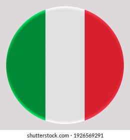 3D Flag Of Italy On Avatar Circle.