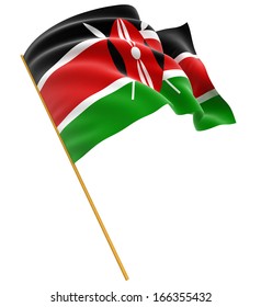 3D flag of Kenya