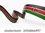 3d Flag Of Kenya 3d Shiny Waving Kenya Ribbon Flag On White Background 3d Illustration