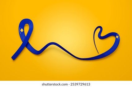 3d Flag Of Kosovo 3d Wavy Shiny Kosovo Heart Ribbon Flag Isolated On Yellow Background 3d Illustration - Powered by Shutterstock