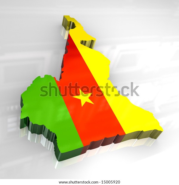 3d Flag Map Cameroon Stock Illustration 15005920 | Shutterstock