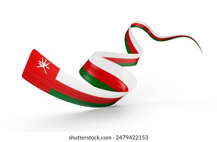 3d Flag Of Oman 3d Shiny Waving Oman Ribbon Flag On White Background 3d Illustration - Powered by Shutterstock