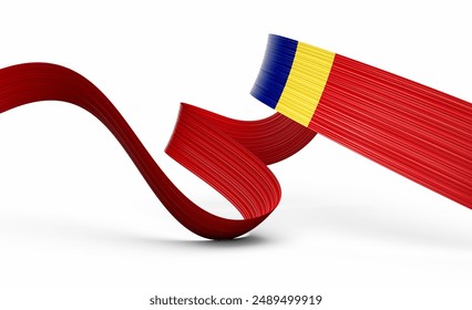 3d Flag Of Romania 3d Wavy Shiny Romania Ribbon Flag On White Background 3d Illustration - Powered by Shutterstock