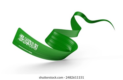 3d Flag Of Saudi Arabia 3d Shiny Waving Saudi Arabia Ribbon Flag On White Background 3d Illustration - Powered by Shutterstock