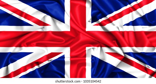 3d Flag Of United Kingdom(UK) Waving In The Wind