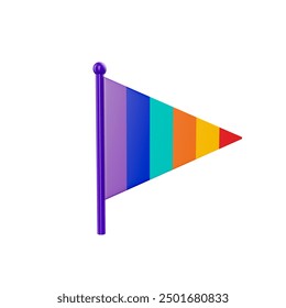 3d Flags icon cartoon. Pride month lgbt symbol. Triangle Rainbow Handing Flag. LGBTQIA Pride Month. Pride Month Symbol. 3d LGBT Flag.  LGBTQIA Parade Event. Colorful Shape Isolated. - Powered by Shutterstock