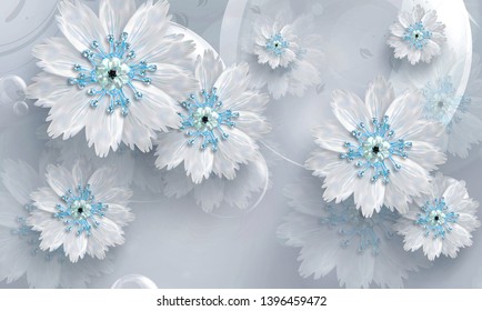 3d Wallpaper White Flower Hd Stock Images Shutterstock