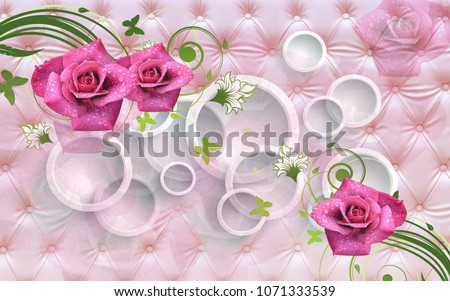 3 d flowers abstraction photo wallpaper wallsのイラスト素材