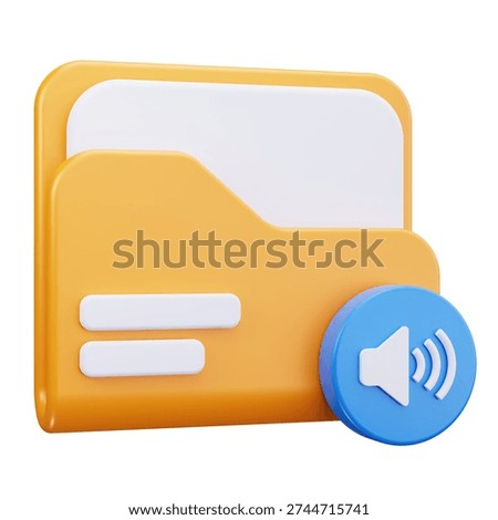 3D Folder Audio Volume File Icon