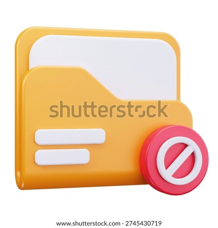 3D Folder Blocked Access Restriction Icon