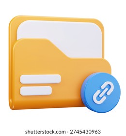 3D Folder Link Attachment File Icon