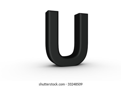 Black Rubber Uppercase Letter U Isolated Stock Illustration 1420541819