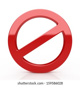3d forbidden sign isolated on the white background 