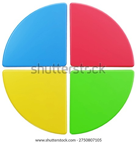 3D Four Section Pie Chart