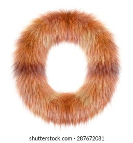 3d "Fox" creative decorative fur letter O