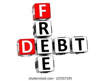 3d Free Debt Crossword On White Stock Illustration 137257190 Shutterstock