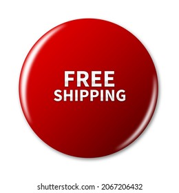 3d free shipping button isolated 
