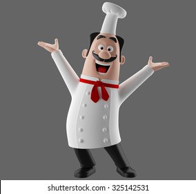 3D funny cartoon restaurant character, merry cook icon, isolated no background, pizza chef man, cooking people - Powered by Shutterstock