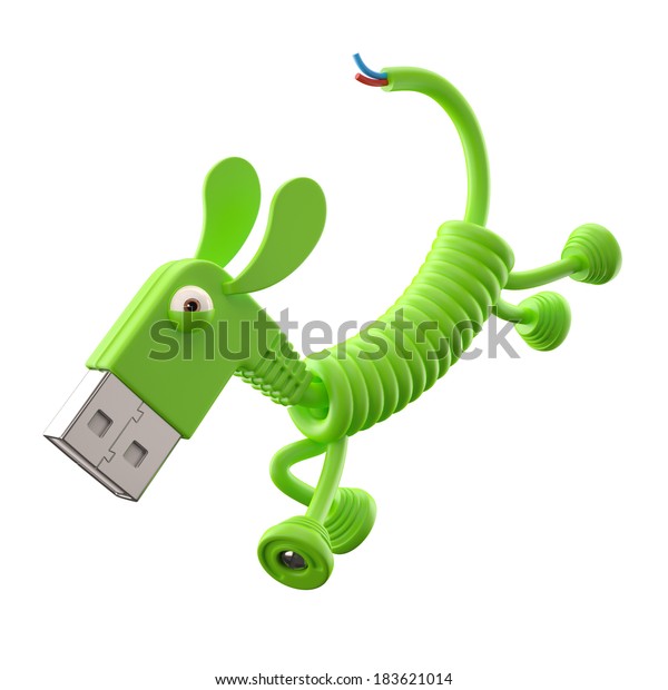 3d Funny Icon Usb Connector Dog のイラスト素材