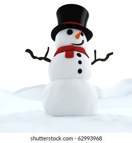 3d Funny Snowman