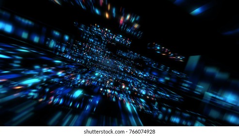 3D Futuristic abstract background. Motion graphic for abstract data center, server, internet, speed.