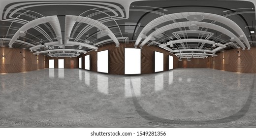 3d Gallery Room Illustration Spherical 360 Stock Illustration ...